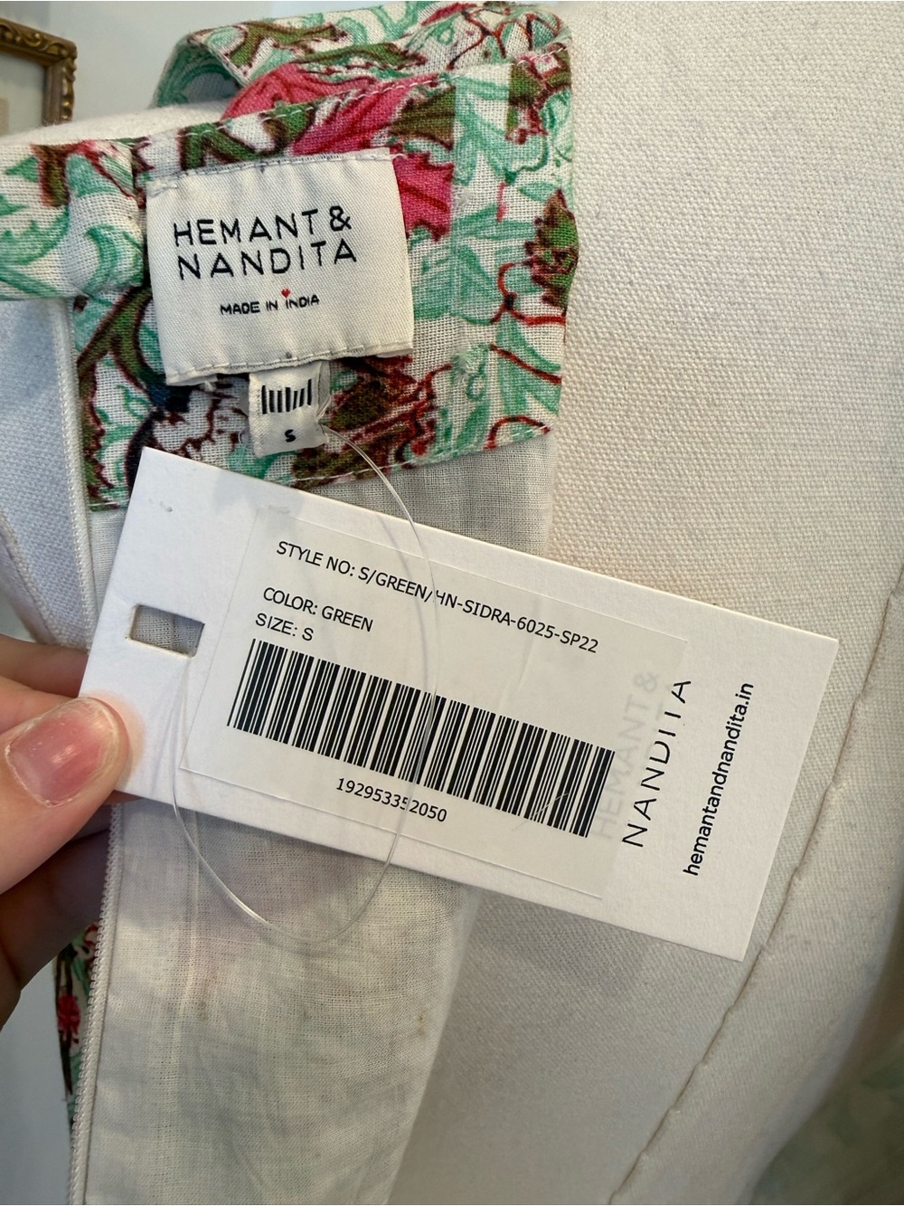 NWT Hemant & Nandita 100% Cotton Mini Dress - Picture 6 of 8